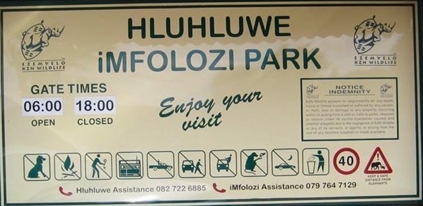 hluhluwe imfolozi park rules sign - Copy