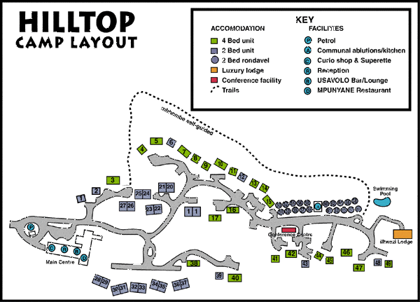 Hluhluwe Hilltop Camp Map