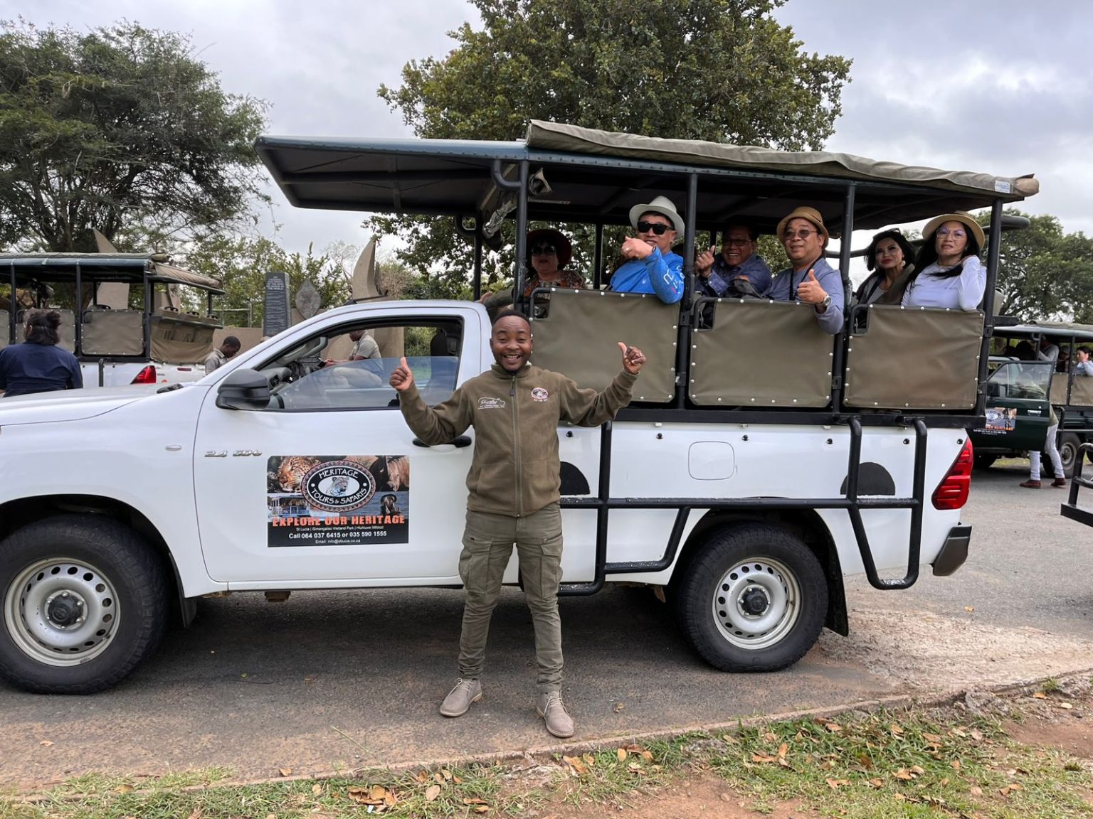 clients on our safari for six people into the Hluhluwe Imfolozi Park Big 5 Safari