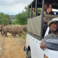 six clients out on safari in the hluhluwe imfolozi park