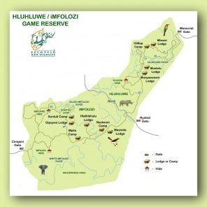 hluhluwe accommodation map