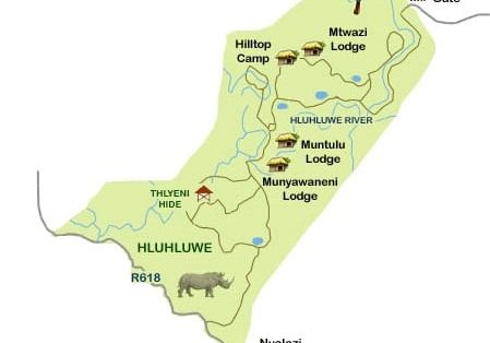 hluhluwe kwazulu natal map